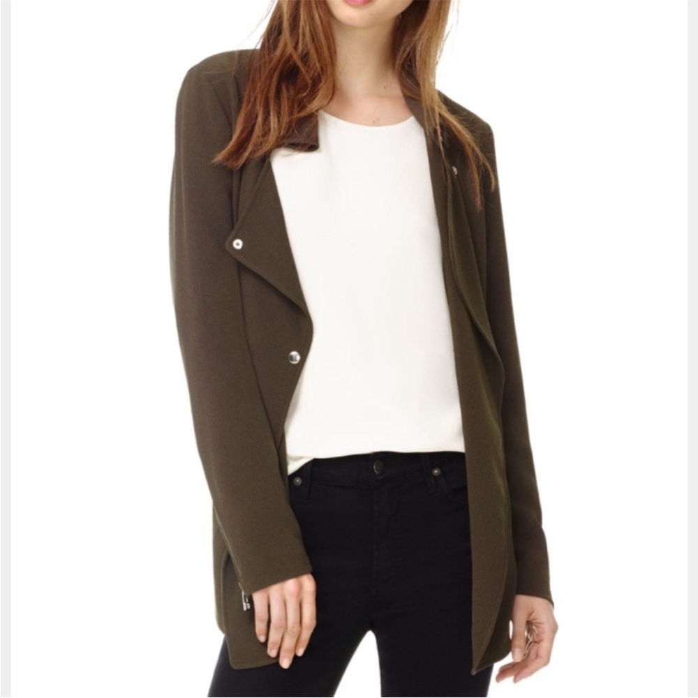 Aritzia Wilfred Mayet Crepe Jacket in Olive Green Size XXXS